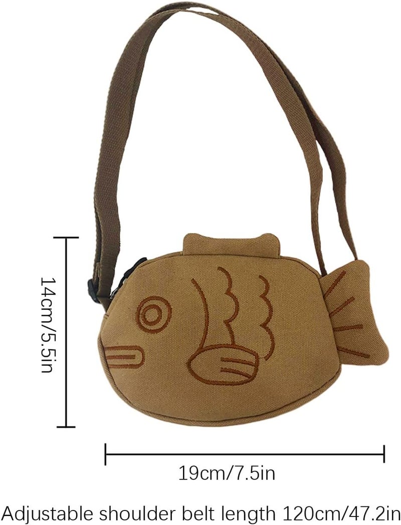 BXCNCKD Cute cartoon fish canvas messenger bag embroidered girl messenger bag - Image 4